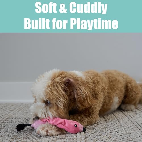 SPOT Skinneeez Flamingo 13 Inch Stuffing-Free Plush Squeaky Dog Toy – Soft Interactive Chew Toy for Small and Medium Dogs – Mess-Free Play for Light & Moderate Chewers - style: Mini Flamingo