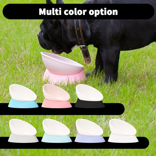 French Bulldog Food Bowl- Slanted Tilted Pug Food Water Bowl,Cat Bowl- Feeder for Frenchie/Shih Tzu/Flat Faced Small Dogs/Puppies/Cats (Green, 4 Cup) - color: Green, size: 4 Cup