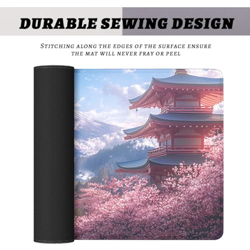 Anime Cherry Blossoms Desk Pad Mouse Pad Japanese Mountain Mount Fuji Mousepad XL Large Gaming Mouse Pad Laptop Keyboard Mat Desk Pad Office Computer Keyboard Laptop Home 31.5"x11.8" - color: Anime Cherry Blossoms, size: 31.5L x 11.8W inches