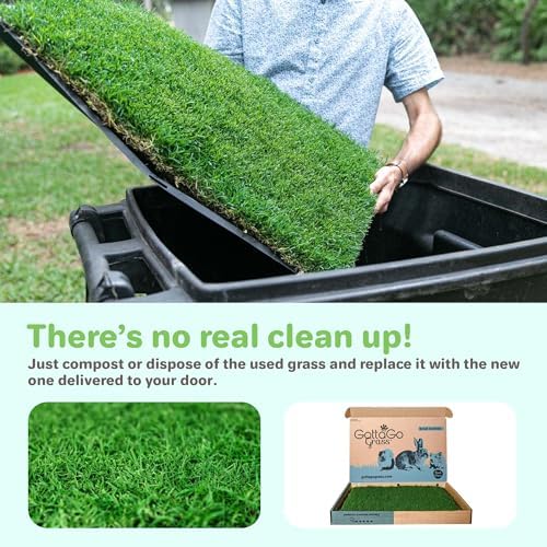 Gotta Go Grass for Small Animals – Natural Real Grass Bedding & Pet Resting Pad, Grass Potty Pad for Rabbits, Guinea Pigs, Hamsters, and Small Pets, Odor Absorbent Grass Mat (Refill Pack 16" x 24") - size: Refill 1- Pack