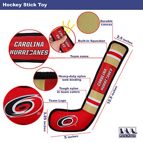 Pets First NHL Carolina Hurricanes Stick Toy for Dogs & Cats. Play Hockey with Your Pet with This Licensed Dog Tough Toy Reward! - color: Carolina Hurricanes, style: NHL Dog Tug Toy