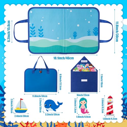 WATINC Travel Felt Board Story Set - 25PCS Portable Felt Board Educational Birthday Gift for Boy Girl Toddler, Under the Sea Storytelling Preschool Early Learning Interactive Play Kit (Ocean Animals) - style: Ocean Animals