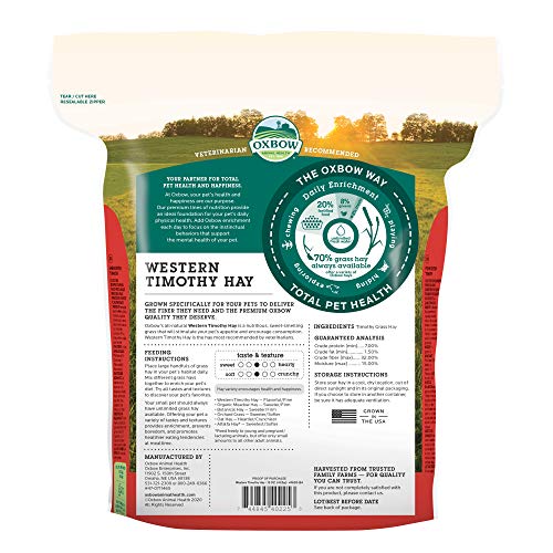 Oxbow Western Timothy Hay, Rabbit & Guinea Pig Hay, High Fiber, USA, 15 oz | Oxbow Timothy Hay, Bunny Hay For Rabbits, Guinea Pigs, Bunnies and Chinchillas, Hand-Sorted, De-Dusted, Made in USA - size: 15 Ounce (Pack of 1)
