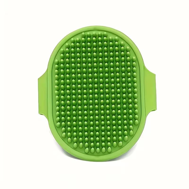 1pc Pet Bathing Brush - Adjustable Circular Handle, Non-Slip Grip, Soft Silicone Bristles for Dog & Cat Grooming, Shampooing, Massaging - Ideal for Bathing, Green - color: Green