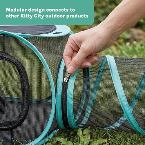 Kitty City Catio Outdoor 10' Cat Tunnel – 10‑Foot Cat‑Sized Play Tunnel, 11” Diameter, Modular Catio Connector for Cats & Small Pets