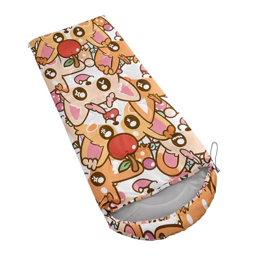 QOOMO Axolotl Cute Camping Sleeping Bags,3 Season Warm & Cool Weather,Lightweight,Waterproof Sleeping Bags for Adults & Kids,Traveling,and Outdoors - color: Cute Cartoon Corgi Puppy 6