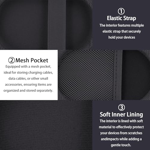 co2CREA Hard Case for Logitech Pebble M350/M350s/M355/i345 Mouse, Graphite | Travel Protection, Soft Anti-Static Lining, Hard EVA Shell, Shockproof Dustproof Water Resistant - color: Graphite Case