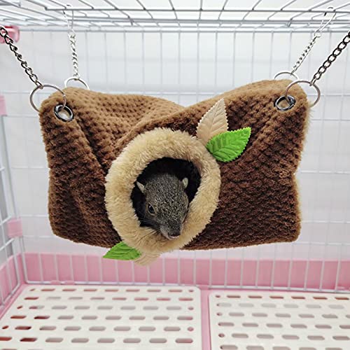 Small Animal Hammock, Hamster Hanging Bunkbed Hammock & Tunnel Warm Bed House Cage Nest Cage Hanging Tunnel and Hammock for Sugar Glider Squirrel Hamster Parrot Mice Chinchilla Flying Squirrel Rat