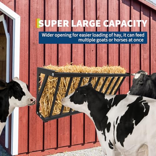 Garvee Hay Feeder for Horses, 40'' Long Hay Rack | with 25 Gallon Large Capacity, Heavy Duty Carbon Steel Wall Mounted Feeder Rack for Horses, Goats, Sheep in Stable and Farm - size: 40 inch