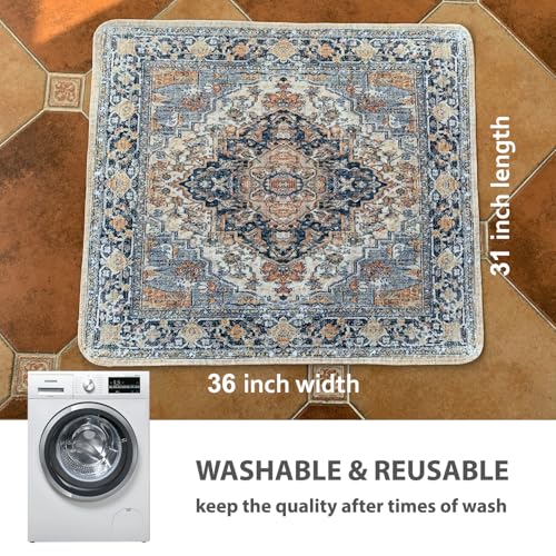 nunubaby Washable Pee Pads for Dogs, Stylish, Non-Slip and Leak-Proof Pee Pads. Reusable Potty Pads for Dogs for Crates and Floors.(Beige/Multi, 31" x36" ) - color: Beige/Multi, size: 31x36 Inch (Pack of 2)