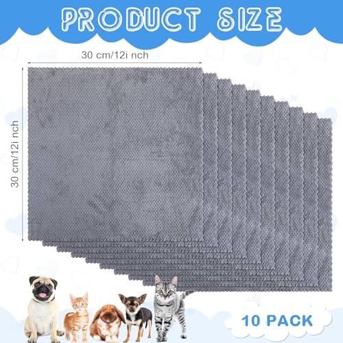 10 Pcs Guinea Pig Cage Liners Washable Rat Bedding for Guinea Pigs Controlling Absorbent Waterproof Pee Pads Blanket for Rabbits Hamster Small Animal Chinchilla(Grid,12x12 Inch,Gray) - color: Gray, size: 12x12 Inch, style: Grid