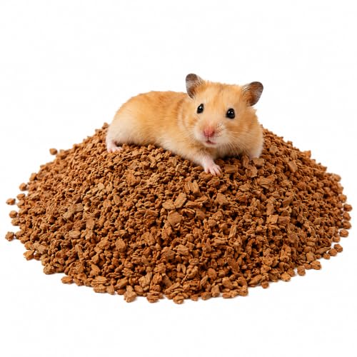 Natural Small Cork Hamster Bedding, Soft Digging Substrate for Small Animals | Natural cork bedding creates a soft digging habitat for hamsters, gerbils, mice and other small animals with comfort - size: Small