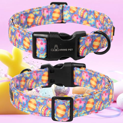 ARING PET Easter Dog Collar, Cute Purple Eggs Pet Collars with Quick Release Buckle for Puppy Small Medium Large Boy Girl Dogs-XS - color: Easter-Purple Egg, size: X-Small