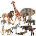 12 PCS African Safari Animals Figure Toys Wild Animal Figurines | Realistic African Wild Animal Figures, Educational Zoo Animal Toys, Party Favors & Classroom Props, Cake Toppers - style: 12 PCS African Animals