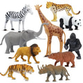 Safari Animal Figurines Set for Kids, 10 Piece Realistic Wild Zoo Animals Collection with Elephant, Lion, Tiger, Giraffe, Educational Toys for Toddlers Boys Girls - style: 10-PC Safari Animal Figures Set