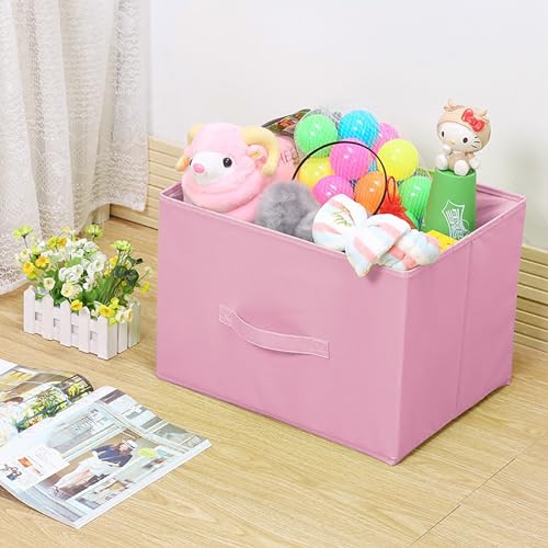 Pink Bins[6 Pack] 9.0"x7.5"x7.5" Small Size Fabirc Foldable Closet Toy Organizer Collapsible Cloth by BIGIC… - color: Pink 6Pack, size: 9”x 7.5”x 7.5”