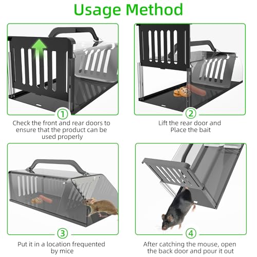 2026 Upgraded Live Mice Traps Humane Mouse Trap Indoor for Home Live Rat Trap for Outside Chipmunk Trap Outdoor Metal Mouse Trap Box Cage Easy to Catch&Release Live Chipmunk Animal Squirrel