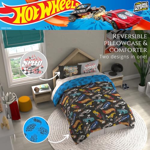 Hot Wheels Kids Bedding Super Soft Comforter and Sheet Set with Sham, 7 Piece Full Size, (Officially Licensed Product) By Franco - color: Hot Wheels, size: Full
