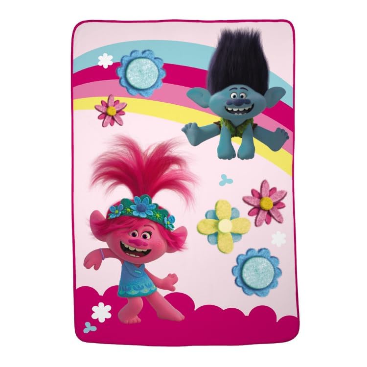 DreamWorks Trolls 2 Kids Bedding Super Soft Plush Micro Raschel Blanket, 62 in x 90 in, (Officially Licensed Product) By Franco - color: Trolls 2, size: 62 in x 90 in