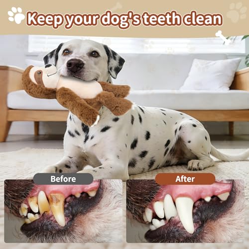 Squeaky Sloth Plush Dog Toy,Sturdy and Soft Stuffed Animal Toy,Interactive Chew Dog Toy,Keeps Them Busy,for Small Medium and Large Dogs Cute Pet Toys