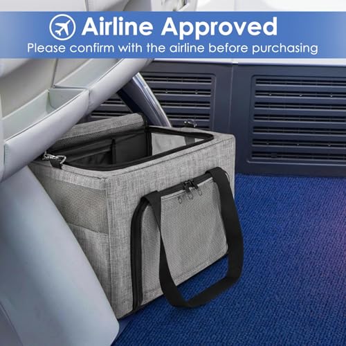 SlowTon Dog Car Seat - with Reinforced Metal Frame for Pets up to 15lbs | Safe Pet Car Seat with Safety Belt & Waterproof Pee Pad & Top Cover, Portable Collapsible Puppy Carrier Bag for Small Dogs