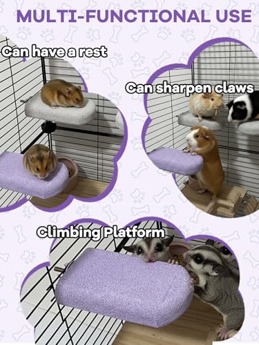 Chinchilla Lava Ledges Rat Climbing Platform 4 Pack Pumice Ledge Shelf Pet Chewing Grinding Toys Small Animals Cage Accessories for Totoro Squirrel Guinea Pig Hamster Purple - color: Purple, size: 4 PCS 5.11 x 2.75 x 0.98 inches