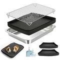 Guinea Pig Litter Box for Small Animals, Rabbit Litter Box with Grid Tray, Metal Base, Reusable Dual-Layer Liner, Easy to Clean, Low Entry (2.4 inch)