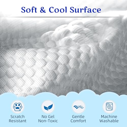 Mora Pets Dog Cooling Mat Instant Self Cooling Pad for Dogs & Cats Breathable Washable Summer Pet Cool Mat Indoor Outdoor, Puppy Cold Blanket for Floor Crate Car Travel Use Medium 36'' x 27'' Grey - color: Grey, size: 36-Inch (Medium)