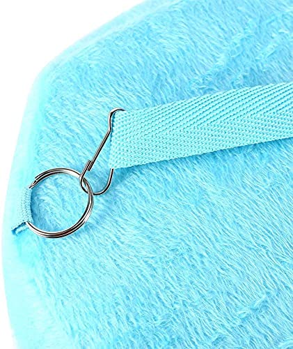Litewoo Sugar Glider Carrier Travel Bag, Breathable Portable Pouch (Blue) | 8.7x10.6in, adjustable shoulder strap, cross-body carry, warm plush, breathable mesh top, for small animal/hamster/guinea pig - color: blue