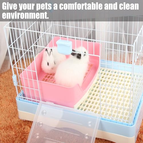 kathson Large Rabbit Litter Box Trainer, Potty Corner Toilet with Drawer Bigger Pet Pan for Adult Hamster, Guinea Pig, Ferret, Galesaur, Bunny and Other Animals (Pink) - size: Pink