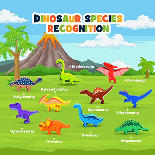 IPOURUP Dinosaur Toys for Kids 3-5: Wooden Stacking Montessori Toys for 3 4 5 6 7 8 Year Old Balance Competition Game for Family Ideal Christmas Birthday Gifts for Kids Ages 3-8 (Double Version) - style: Double Dino Blocks