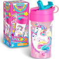 17oz Unicorn Kids Water Bottle, Total My Style Toddler Spout Cover and Carry Handle Design Lid Leak Proof BPA free Cup for Girls Ages 3+ Dishwasher Safe for Sports School Travel with Silicon Straw