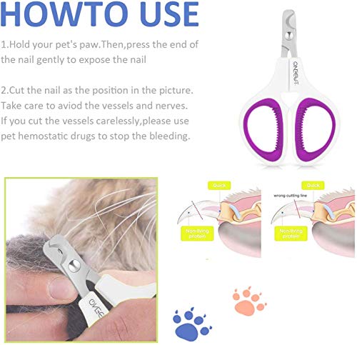 Pet Nail Clippers, Update Version Cat & Kitten Claw Nail Clippers for Trimming, Professional Pet Nail Clippers Best for a Cat, Puppy,Rabbit, Kitten & Small Dog,Sharp & Safe (Purple) - color: Purple