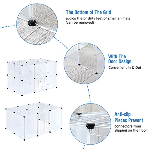 BRIAN & DANY 2-Tier Portable Pet Playpen Indoor with 2 Doors for Puppy, Hamsters, Guinea Pig, Rabbits - 28 Panels, 43.1" x 27.5" x 27.5" - style: 2-Tiers