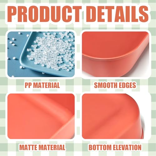 Small Litter Box, Plastic Kitten Litter Box, 13.9 x 9.8 x 3 Inch Open Litter Box for Small Pet, Easy to Clean (Orange 4PCS) - color: Orange 4PCS