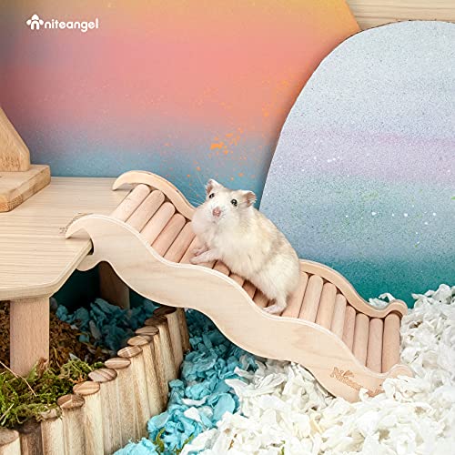 Niteangel Hamster Climbing Ladder Bridge: 8.26 x 3.7 x 1.1 inch | Can Expand Habitat Span & Explore Unlimited New Fun - Multi Use Habitat Decor for Hamsters Gerbils Mice and Small Animals - size: Medium - 8.26'' L