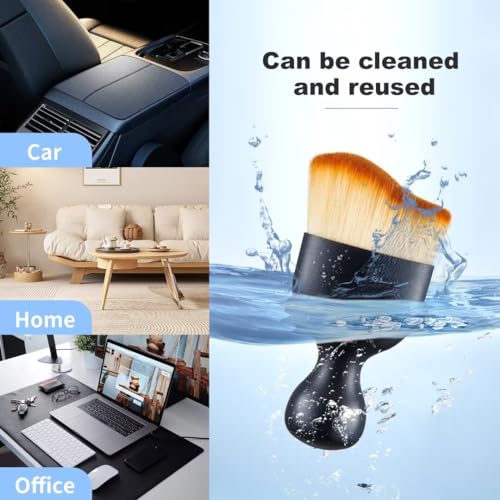 Car Interior and Exterior Soft bristles Detail dust Automotive Brush dusting Brush Dashboard Cleaning Brush Home Office Computer Keyboard dusting Tools+ Double-Sided Suede Cleaning Towel - color: 1 Piece Brush + Towel