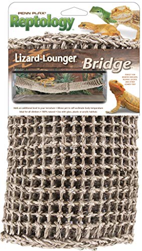 PENN-PLAX Reptology Lizard Lounger Bridge – 100% Natural Seagrass Fiber – Great for Bearded Dragons, Anoles, Geckos, and Other Reptiles – Extra-Extra Large