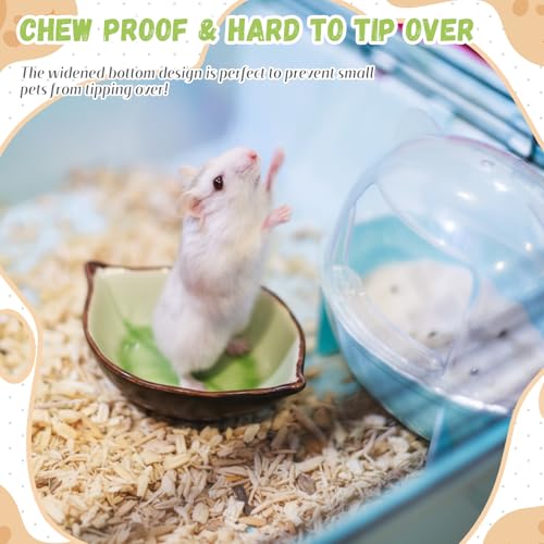 2 Pcs Hamster Food Bowl Ceramic Food Water Feeding Dish for Hamster Guinea Pig Hedgehog Gerbil Dwarf Rat Mice Chinchilla Sugar Glider(Leaf) - style: Leaf