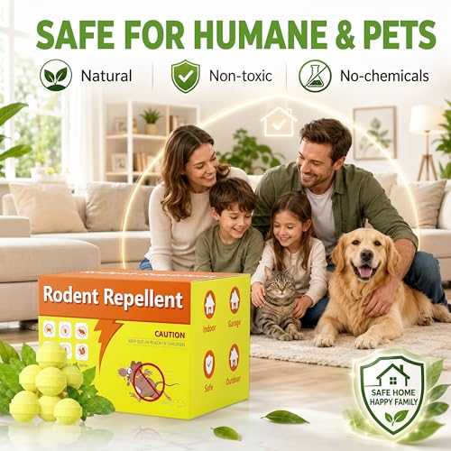 Rodent Repellent Pouches 24 Pack – Peppermint Oil Mint Sachets for Mice & Squirrels, Fresh Scent for Indoor & Outdoor Areas, Home, Garage & Garden