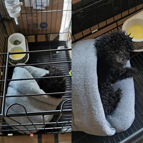 kathson Rabbit Cave Sleeping Bed Guinea Pig Hideout Cozy House Pet Soft Warm Fleece Winter Slipper Cushion Small Animal Nest Cage for Ferrets Squirrel Hamster Chinchilla Rat Hedgehog Bunny - color: Light Gray