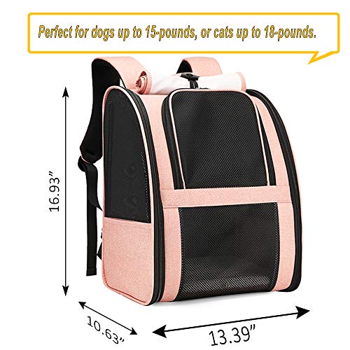 Texsens Innovative Traveler Bubble Backpack Pet Carriers for Cats and Dogs - color: Upgraded-Pink
