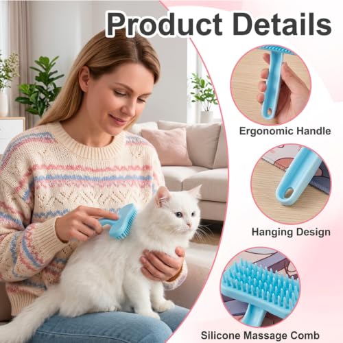 3PCS Bunny Brush Set, Silicone Pet Brush for Grooming, Rabbit Brush For Shedding Grooming, Hair Buster Comb for Small Animals, 2PCS Soft Silicone Brushes and 1PCS Nail Clipper Set for Gentle Pet Care