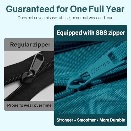 SUNEE Zippered Binder Bag with Handle, 2-Inch 3-Ring O-Ring, 500-Sheet Capacity, Includes Zip Pocket, 5-Tab Expanding File Folder, Multi-Pocket Organizer Binder for Middle School, Dark Teal-Green - color: Dark Teal-green