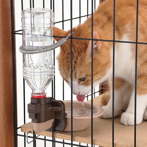 5 Pcs Extension Spring, Springs with 2 Clips Used Singly or in Combination Stainless Steel Spring to Hold Rabbit Water Dispenser Drinking Bottle Small Springs for Small Animals Feeding or Watering
