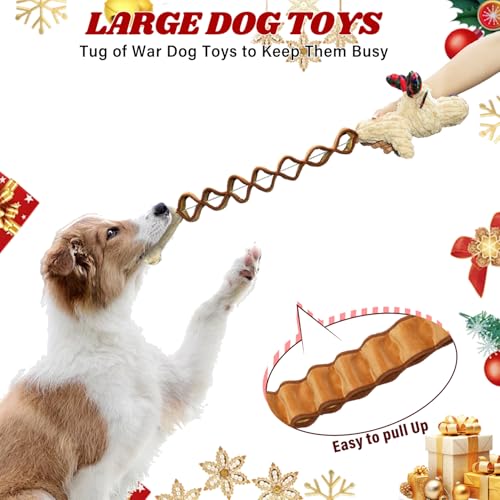 Christmas Squeaky Pet Gift Crinkle Dog Toys Deer | Interactive Puppy Teething Chew Toy with Sound Paper Tail Stuffed,Keep Them Busy, Large Medium Small Breeds Indoor Play - style: Christmas Deer Pulling Belt