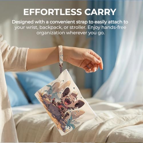 ENGVZ Wet Dry Bag, Waterproof Travel Pouch, Large Zipper Bag For Swimsuits, Diapers, Toiletries, Makeup, Women And Girls Cute Laughing Hyena - color: Cartoon Hyena