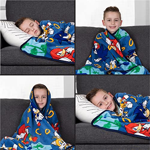 Franco Kids Bedding Super Soft Plush Throw Blanket,46 in x 60 in,Sonic The Hedgehog,Anime,(Pack of 6) - color: Sonic the Hedgehog, size: 46 in x 60 in (Pack of 6)
