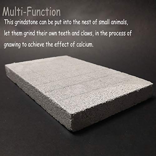 Hamiledyi Rabbit Scratch Foot Pads Bunny Grinding Claw Pad 2 PCS Natural Small Animal Hamster Lava Stone for Teeth Grinding Rabbit Scratching pad Chew Toy for Guinea Pig Rat Gerbil Chinchilla Hedgehog - color: White-2PCS