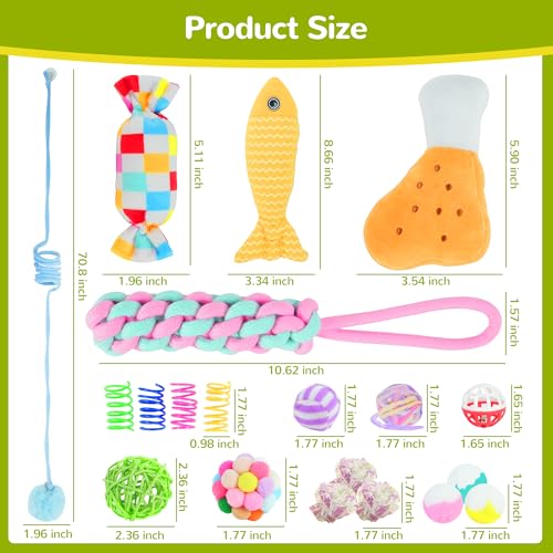 20 Pack Ferret Toys, Ferret Chew Toys, Interactive Toys with Bells | Bell Balls, Sound Toys, Plush Chew Toys, Interactive Play Accessories, Small Animal Enrichment